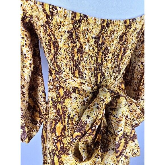 Revolve FAITHFULL THE‎ BRAND Colorful Peasant Smocked Mini Dress UK10 US6 IT42 M - Picture 6 of 11